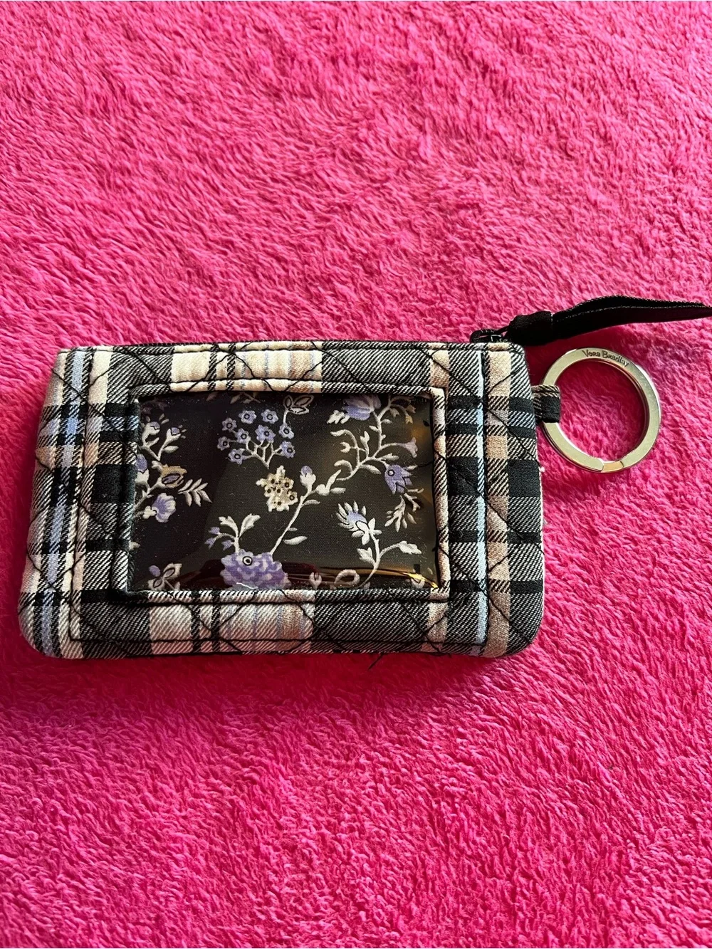 Cozy Plaid Reindeer Zip ID Vera Bradley - Picture 3 of 4